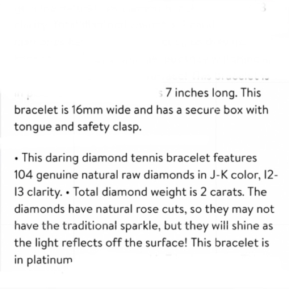 2 CTW DIAMOND BRACELET PLATINUM PLATED 3 security clasps! MSRP $998 - Picture 5 of 5